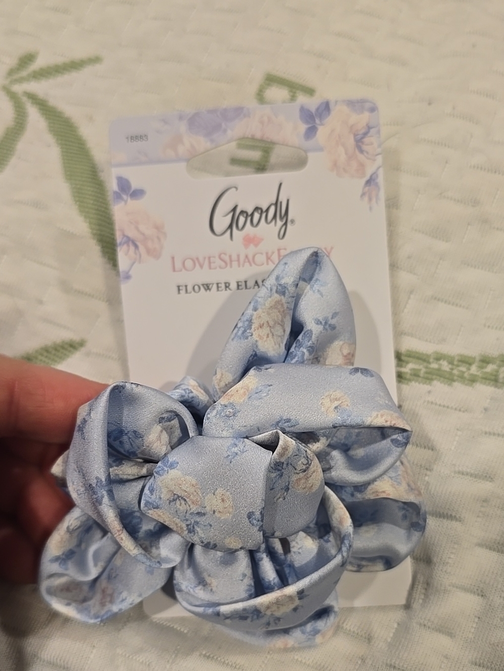 ❤️10/$10 Goody LoveshackFancy Blue Floral Flower Elastic Hair Scrunchie